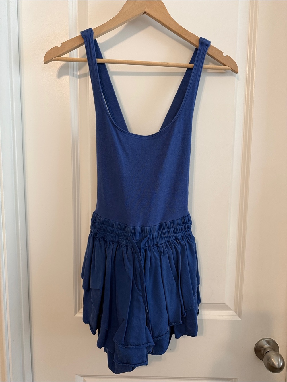 Blue Tiered Skirted Romper